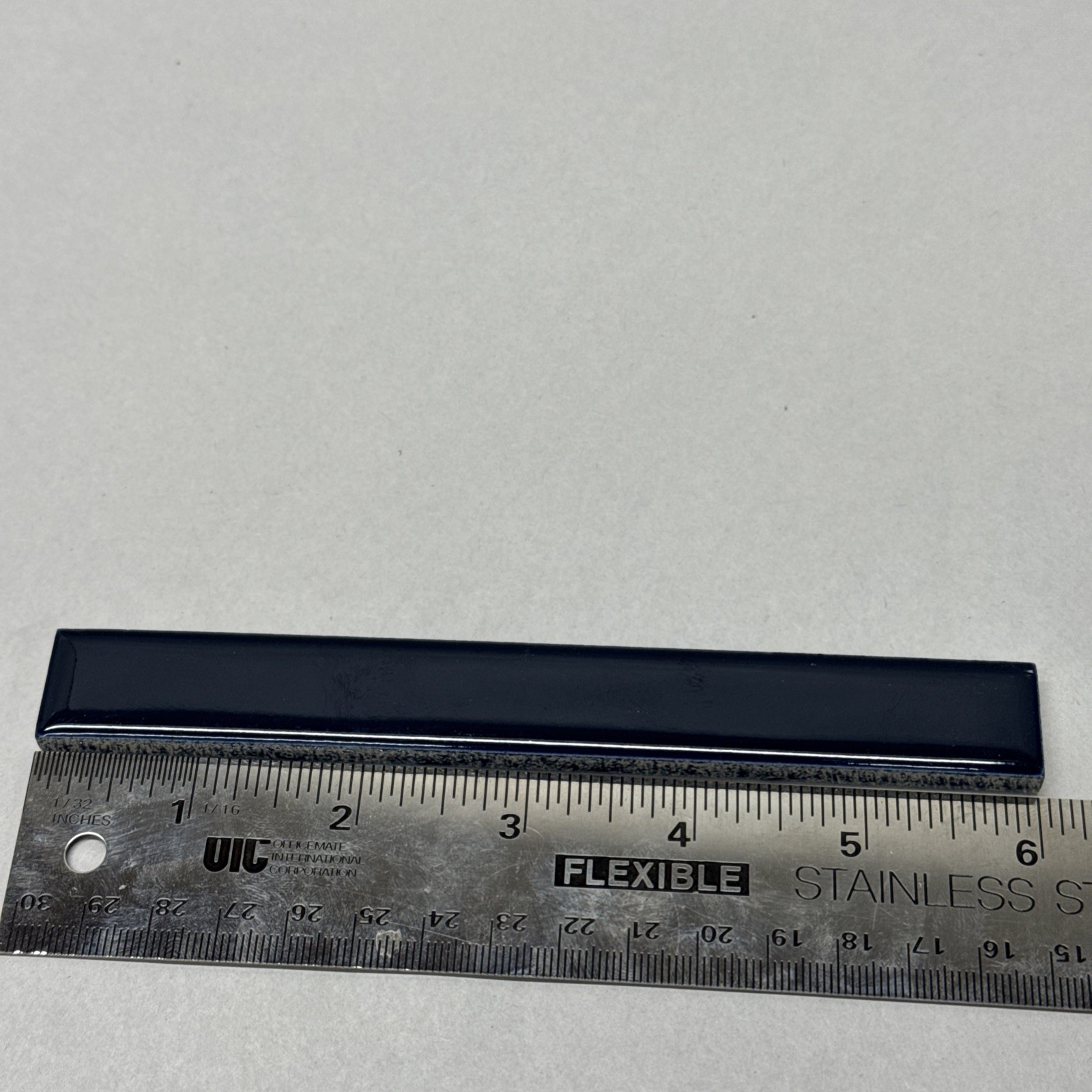 Navy Blue Pencil Liner Ceramic Florida Tile 3/4×6 Vintage Mid Century Modern FT