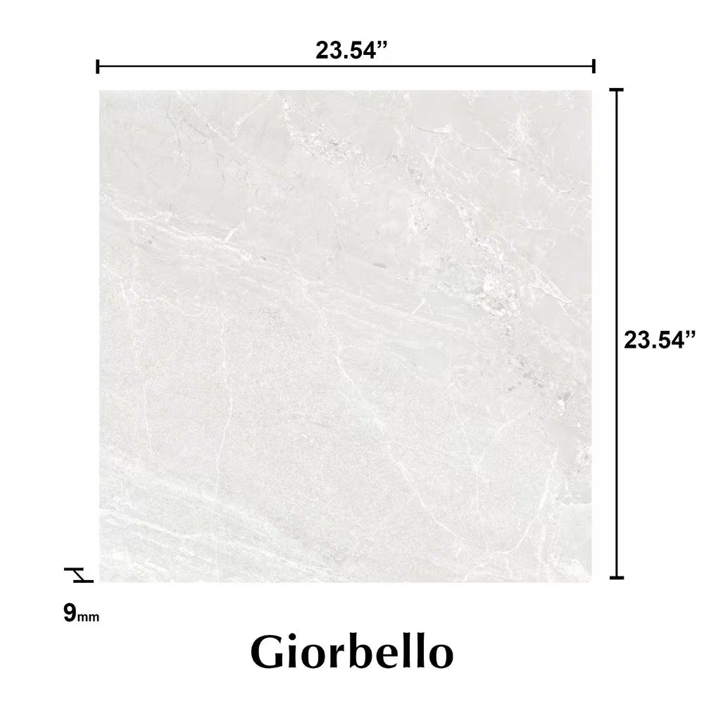 Spanish Noirblanc White 24 In. X 24 In. Matte Stone Look Porcelain Floor and Wal