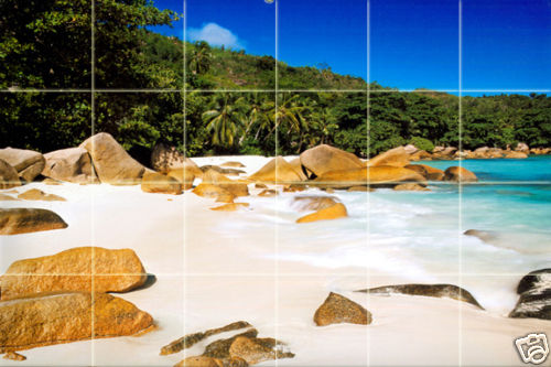 36 x 24 Art Mural Ceramic Ocean Beach Backsplash Bath Tile #367