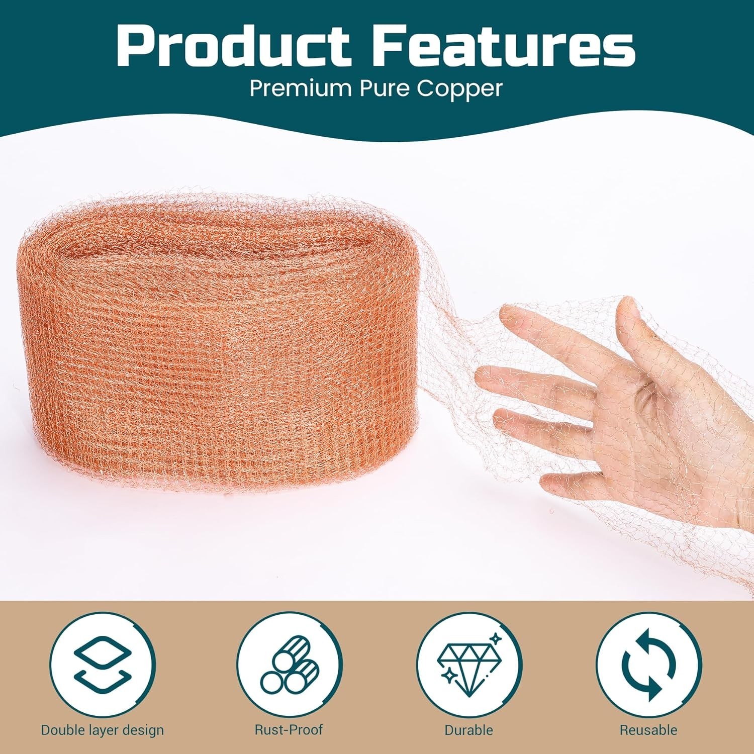 Copper Mesh Rodent Control Kit, 4in x 30ft Rustproof Pure Copper Mesh Roll | …