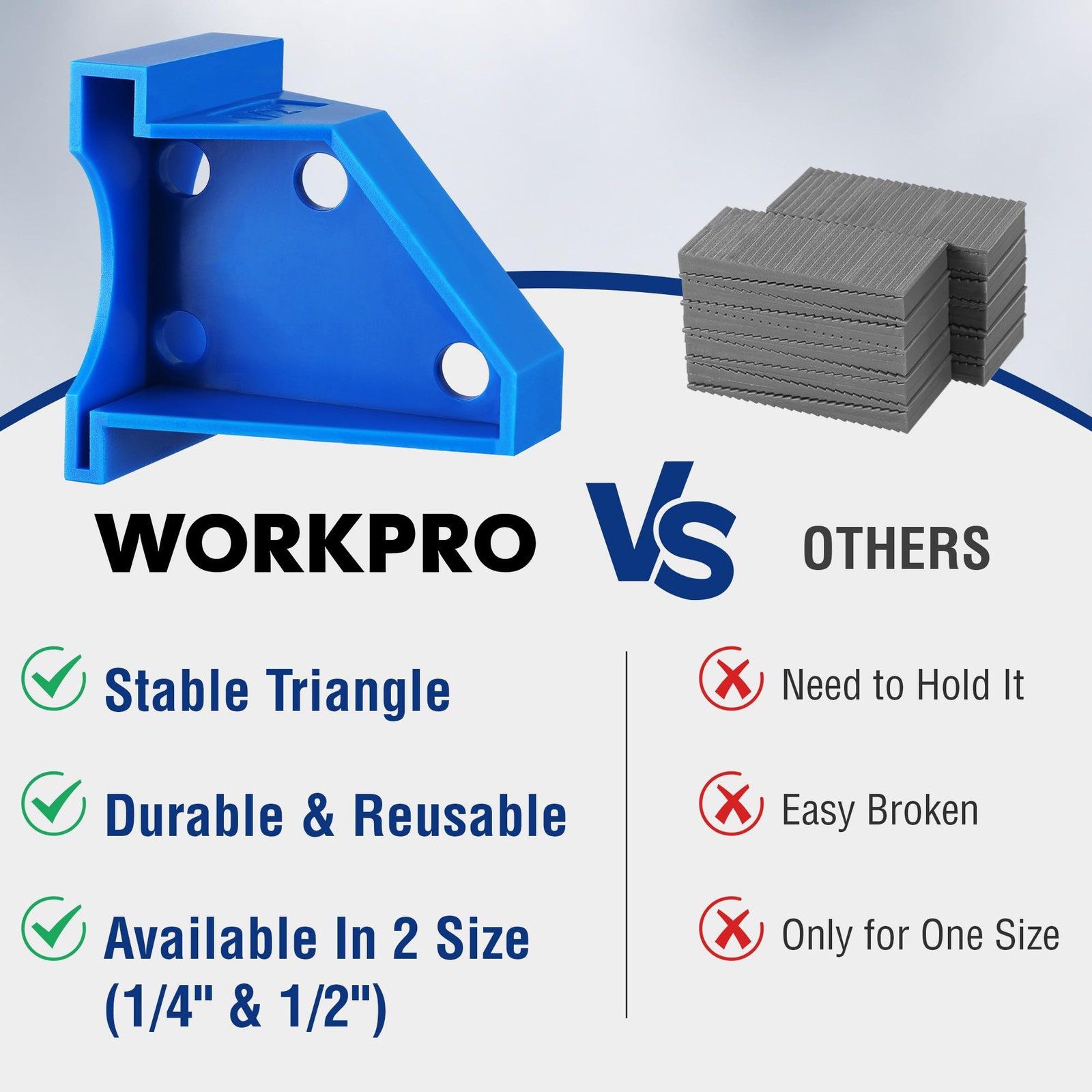 Workpro 40-Pack Floor Spacers 2 In 1 Laminate Flooring Spacers 1/2 1/4 Gaps