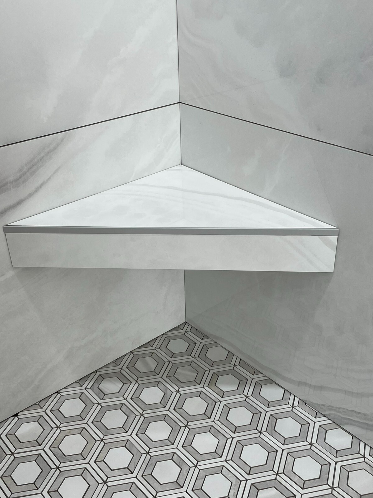 Shower Floating Bench – Schluter Kerdi-Board 2″ with Stainless Steel – Face 26in