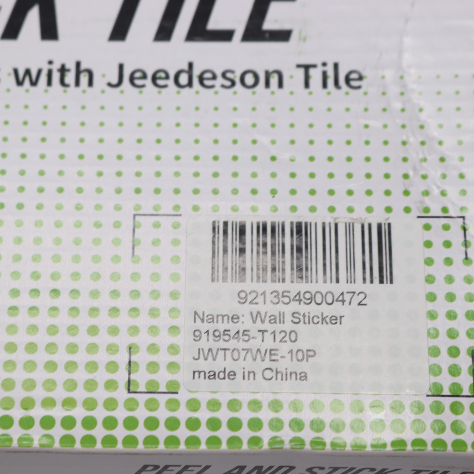 (10-Pk) Jeedeson Self Adhesive Backsplash Tile Peel and Stick 12″ x 12″