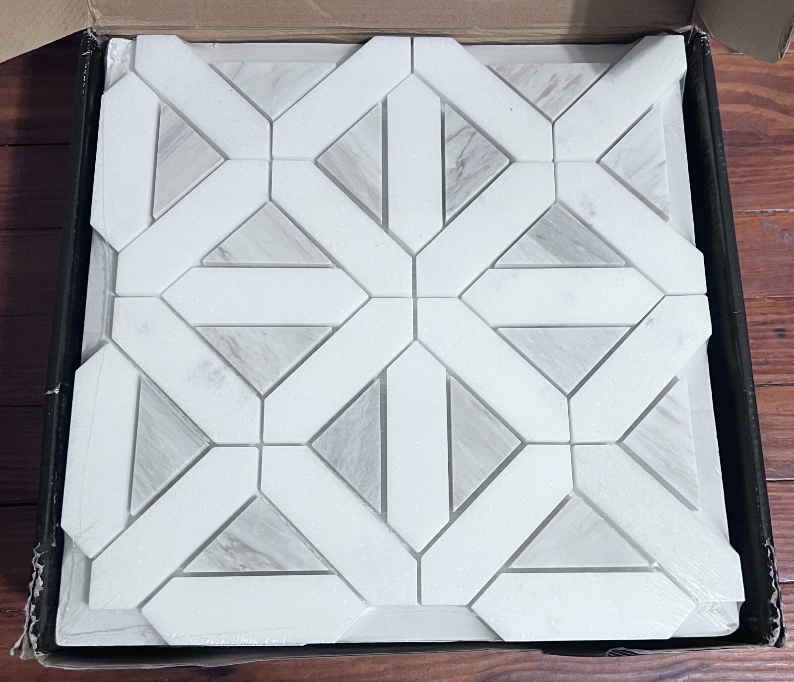 MSI Angora Geometric Pattern 12″ x 12″ Polished MarbleMosaic Tile(10 sq ft/Case)