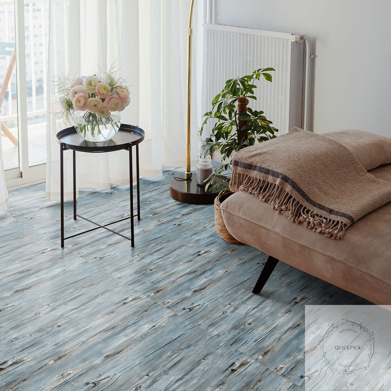 Peel and Stick Vinyl Flooring – 11.8″ X 118″ Nature-Inspired Colors Flooring,