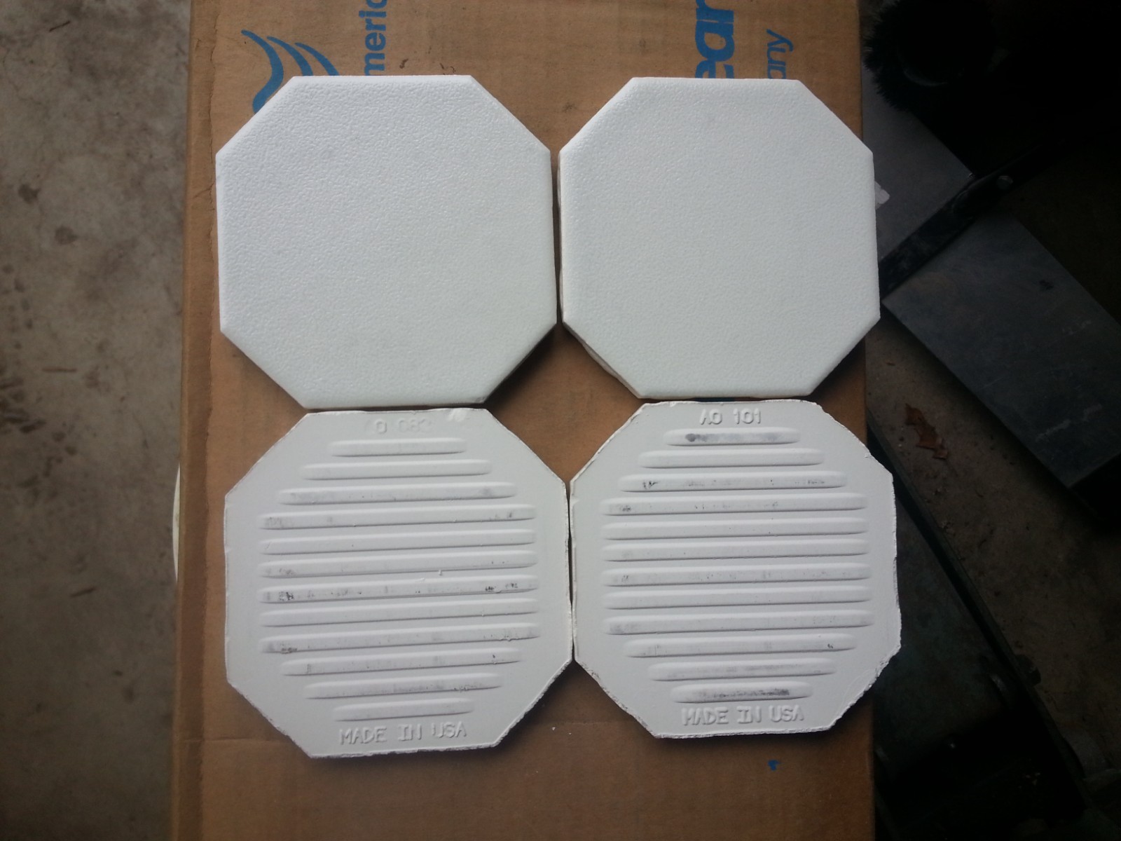 4 pcs American Olean Vintage Ceramic Tile 4 1/4″ Crystalline White Octagon #365