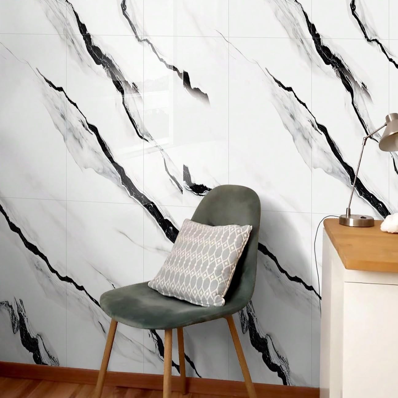 10pcsMarble Peel and Stick Waterproof Wall Panels,Backsplash Tile-23.6″x11.8″…
