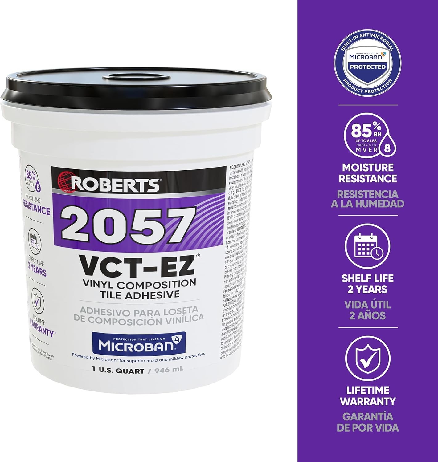 1 Quart Waterproof Vinyl Tile Adhesive – Dries Clear for Perfect Flooring Finish