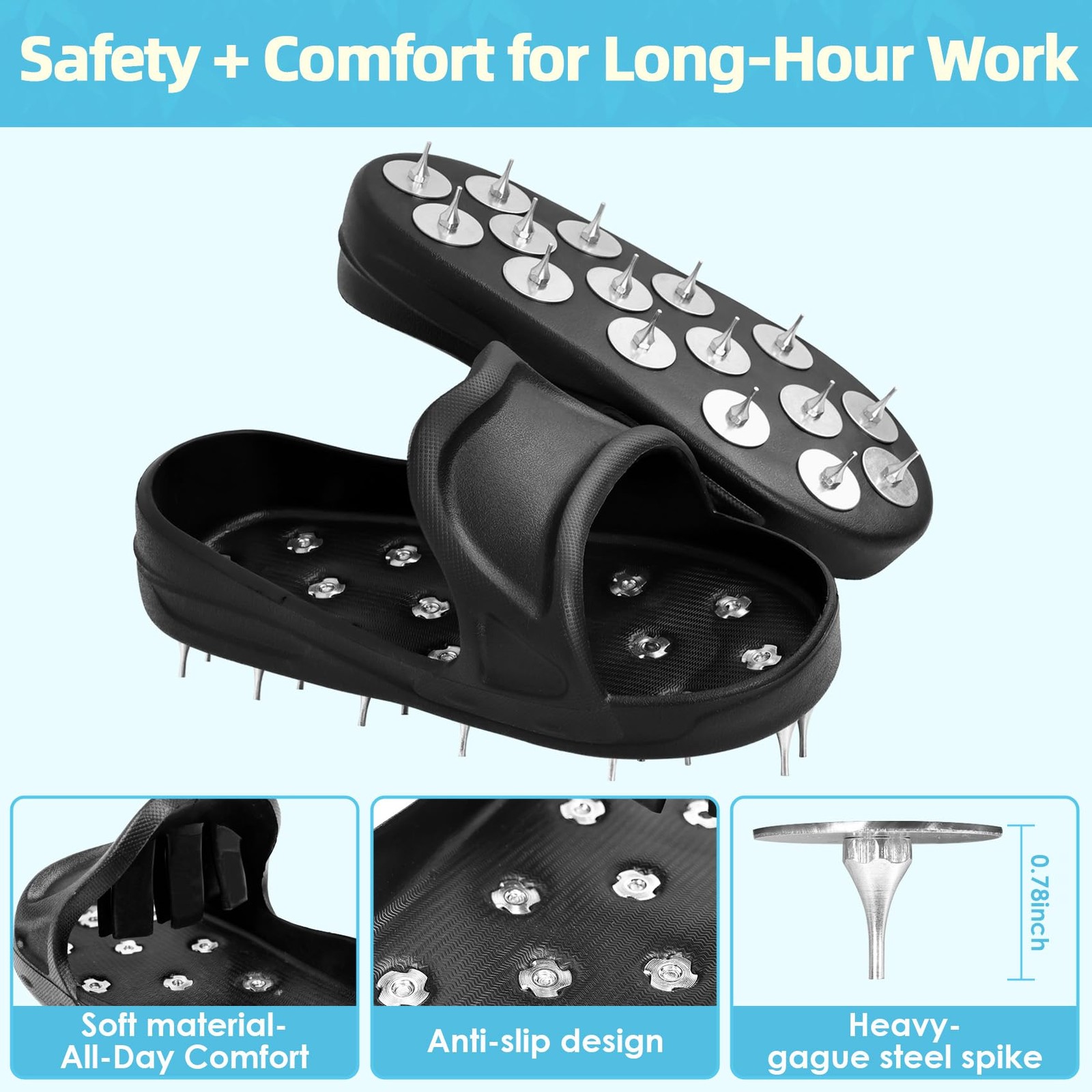 Epoxy Spike Shoes for Flooring, Spiked Shoes for Epoxy Coating and Resin Floo…