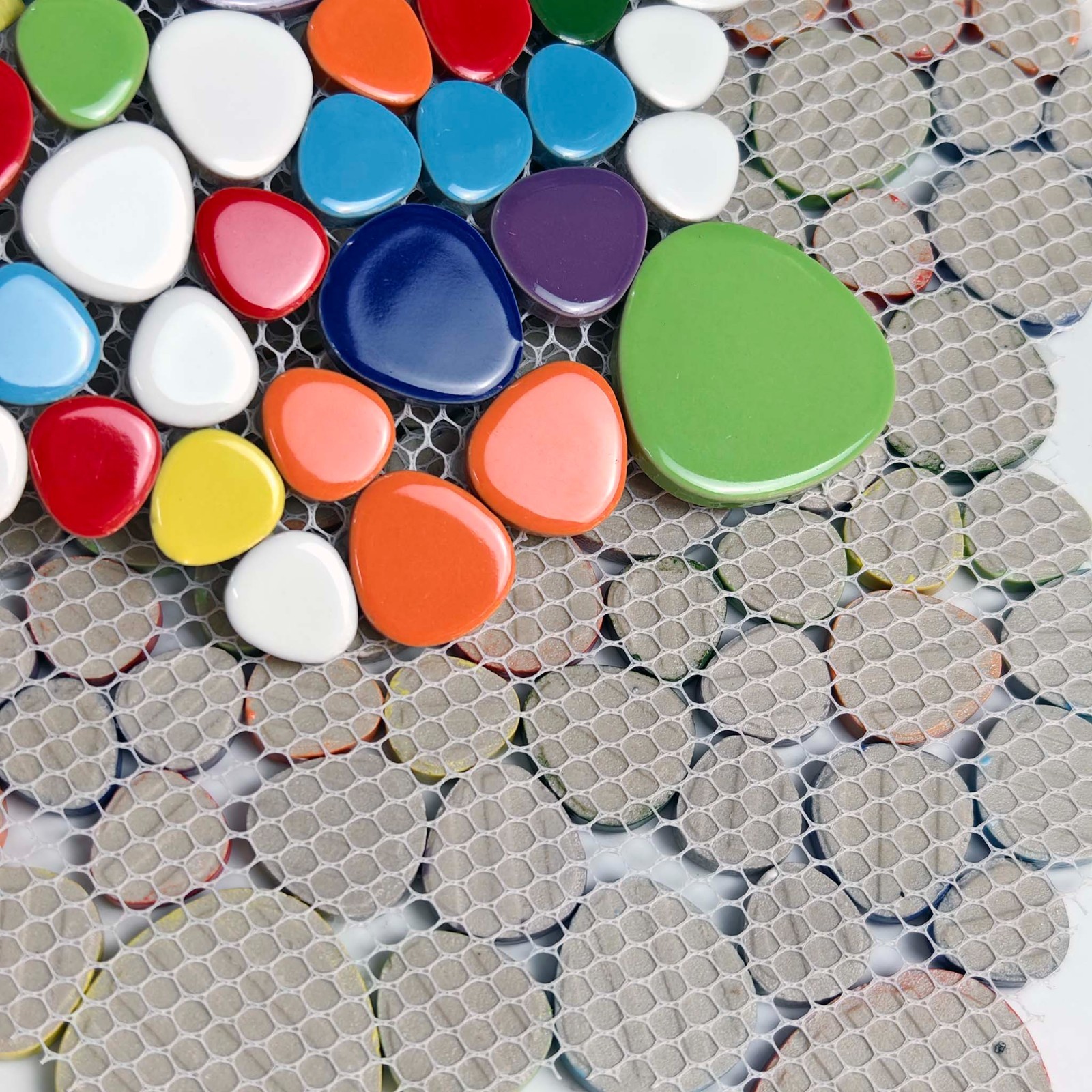 Multicolor Ceramic Pebble Mosaic Tile Glossy Wall Backsplash Bathroom Shower