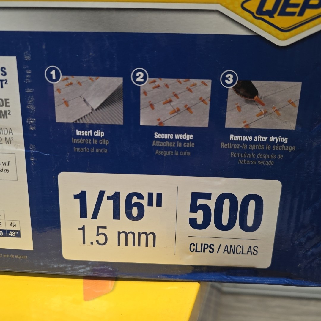 QEP Xtreme Tile Leveling System Part A 1/16″ + Part B Wedges 500 Pack Per Box