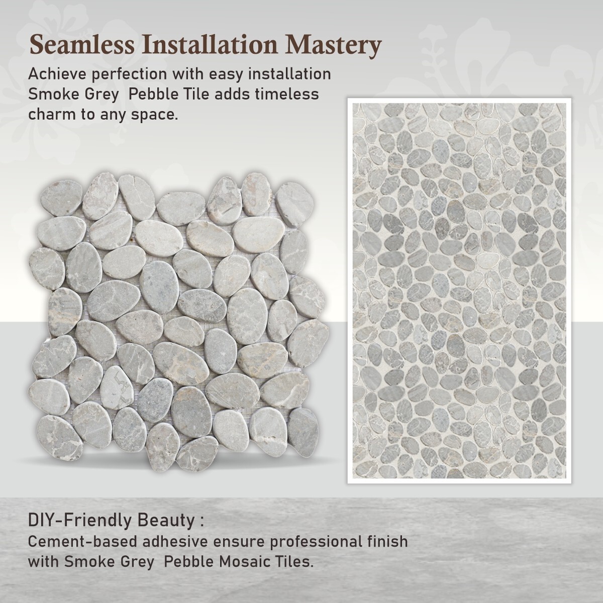 Smoke Grey Sliced Pebble Mosaic Wall & Floor Tile ($11.37/SqFt)