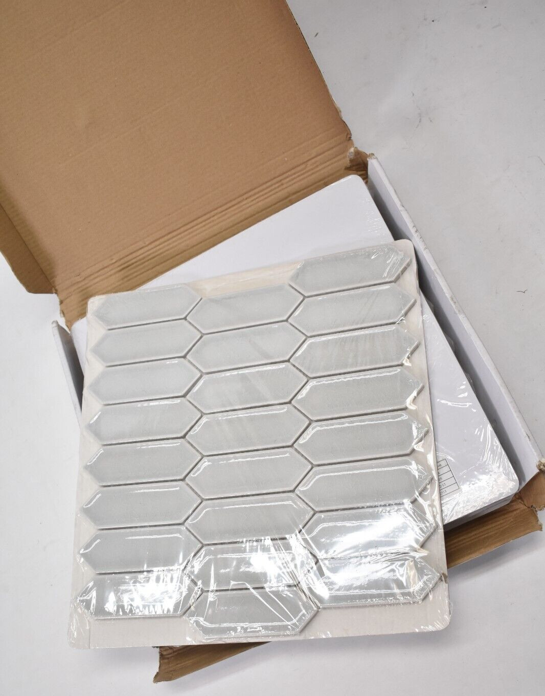 Lot of 5 Decko Collection Fresh Haus Hexagon Mosaic Tiles DEK-3505 Gray Finish