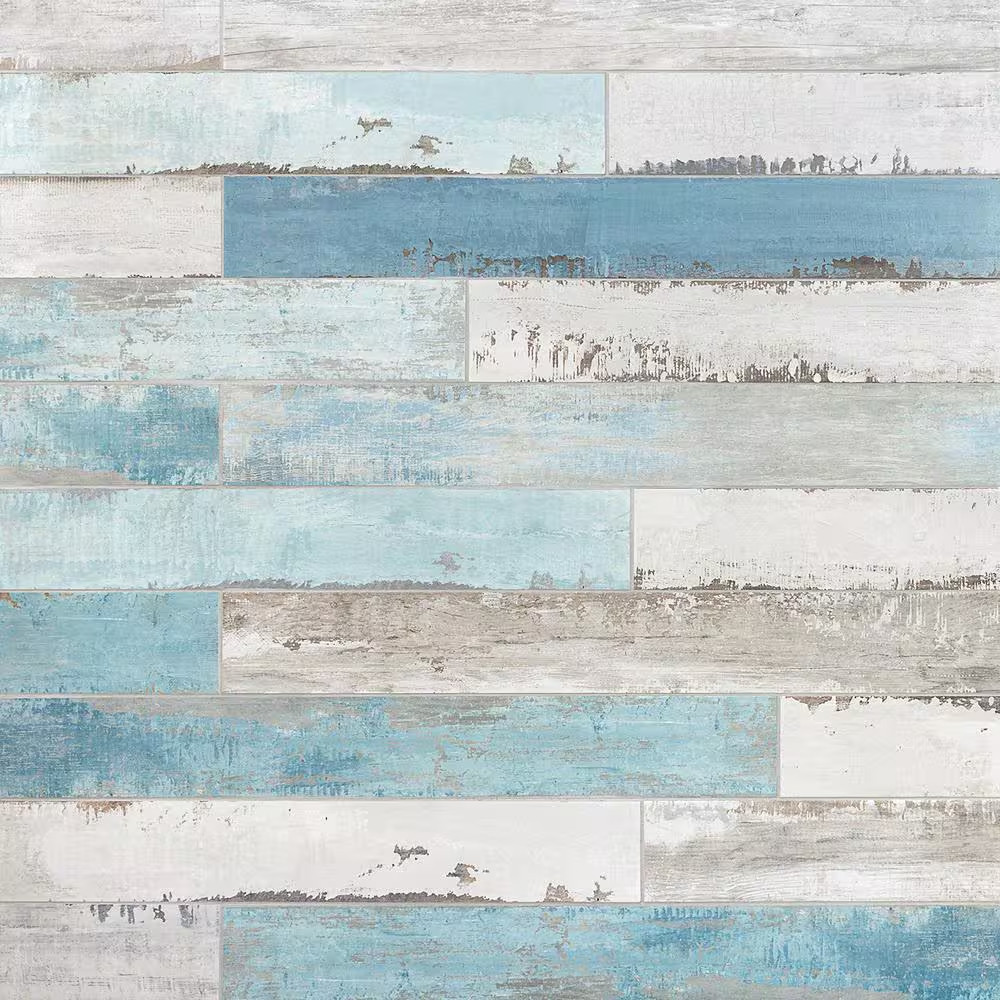 Cypress Multi-Color 4 In. X 32 In. X 9 Mm Matte Wood Look Ceramic Wall Tile (12-