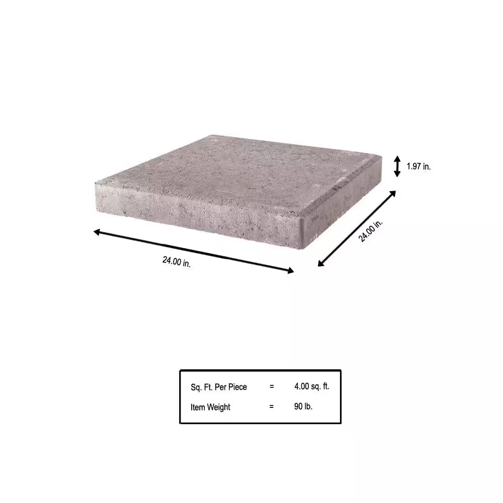 24 In. X 24 In. X 2 In. Pewter Square Concrete Step Stone
