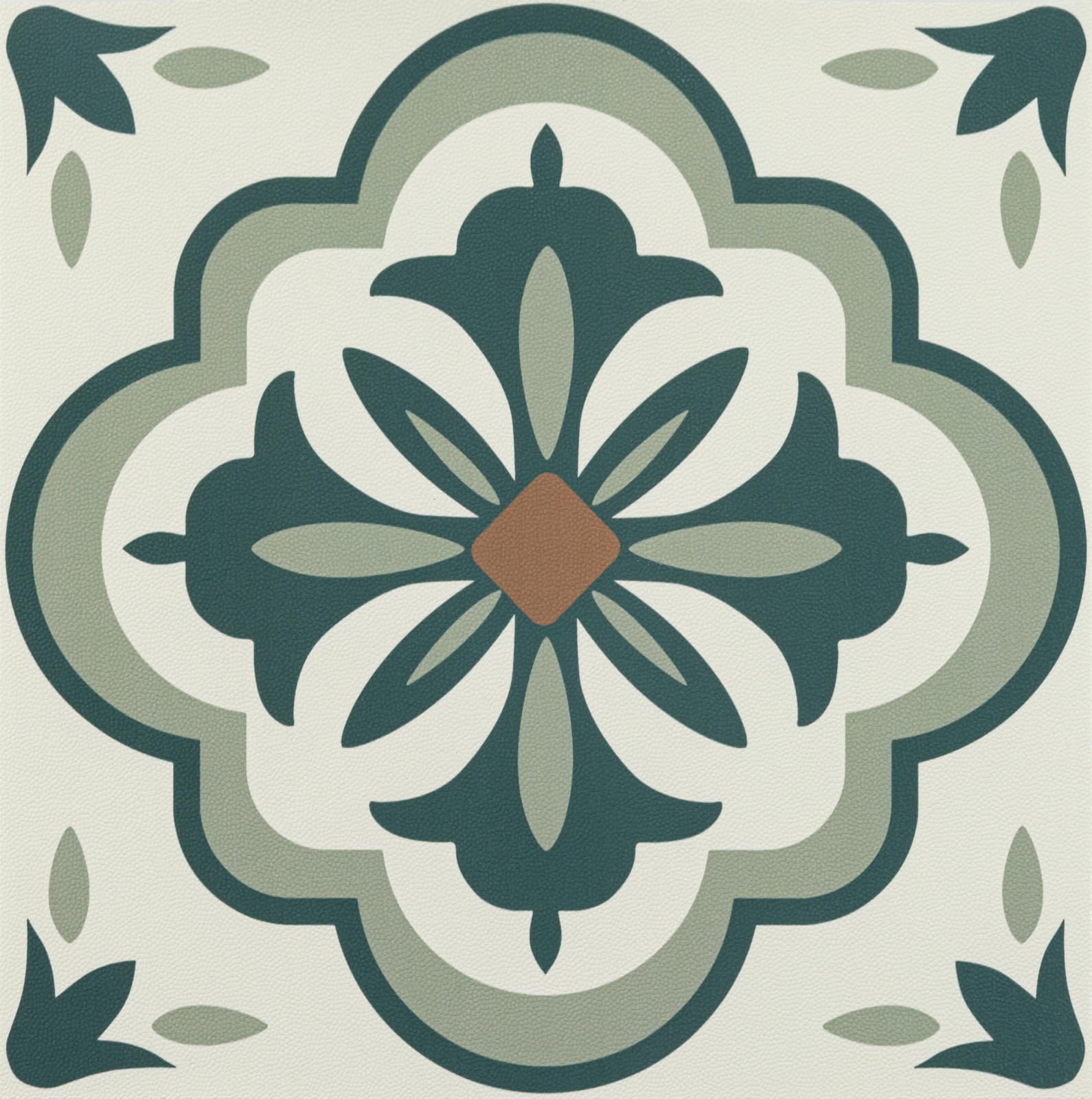 Alow Peel and Stick Floor Tile, 11.8in X 10pcs, Green