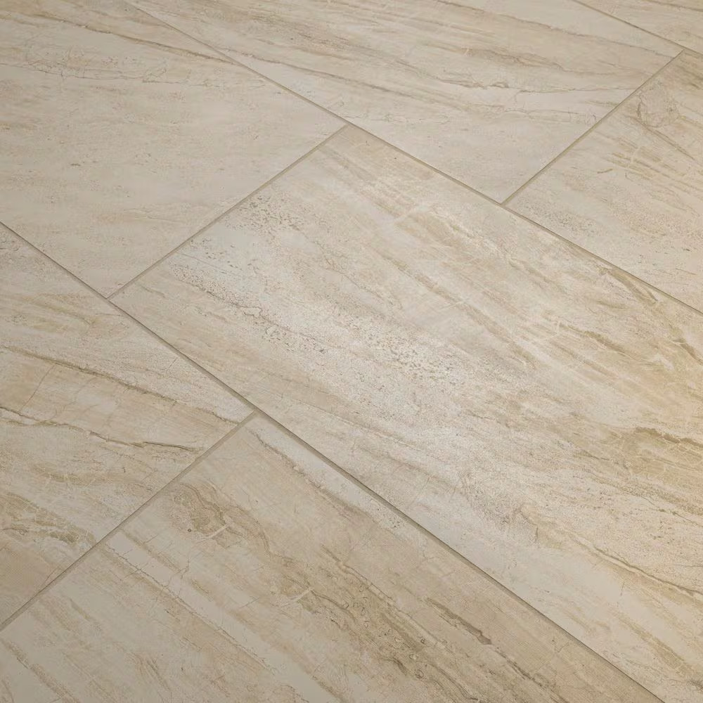 Vigo Beige 12 In. X 24 In. Matte Ceramic Stone Look Floor and Wall Tile (16 Sq.