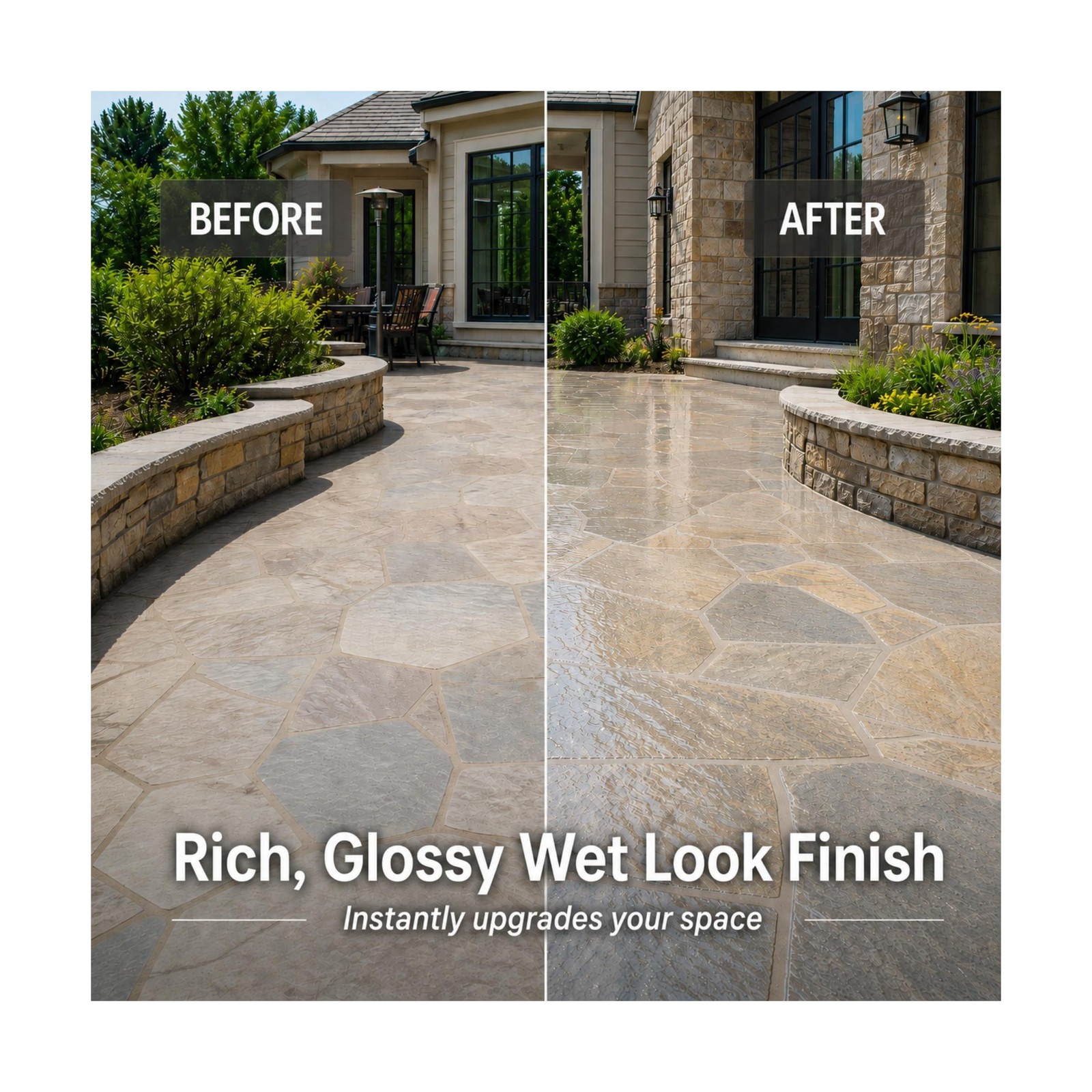 Wet Look Stone & Concrete Sealer, High Gloss for Pavers & Patios, 1 Gallon | …