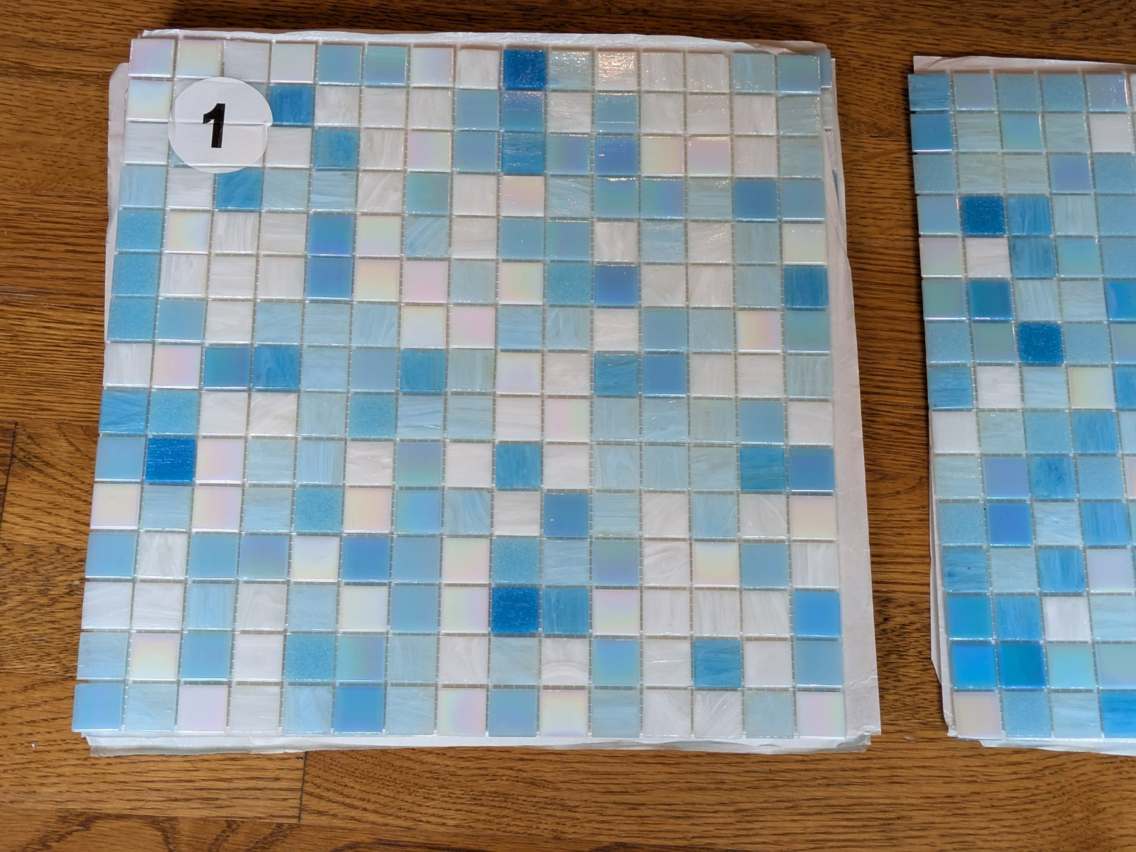 10 Sheets Bisazza Italian Glass Mosaic Tile Blue Shading Blend – 12.75″ Square