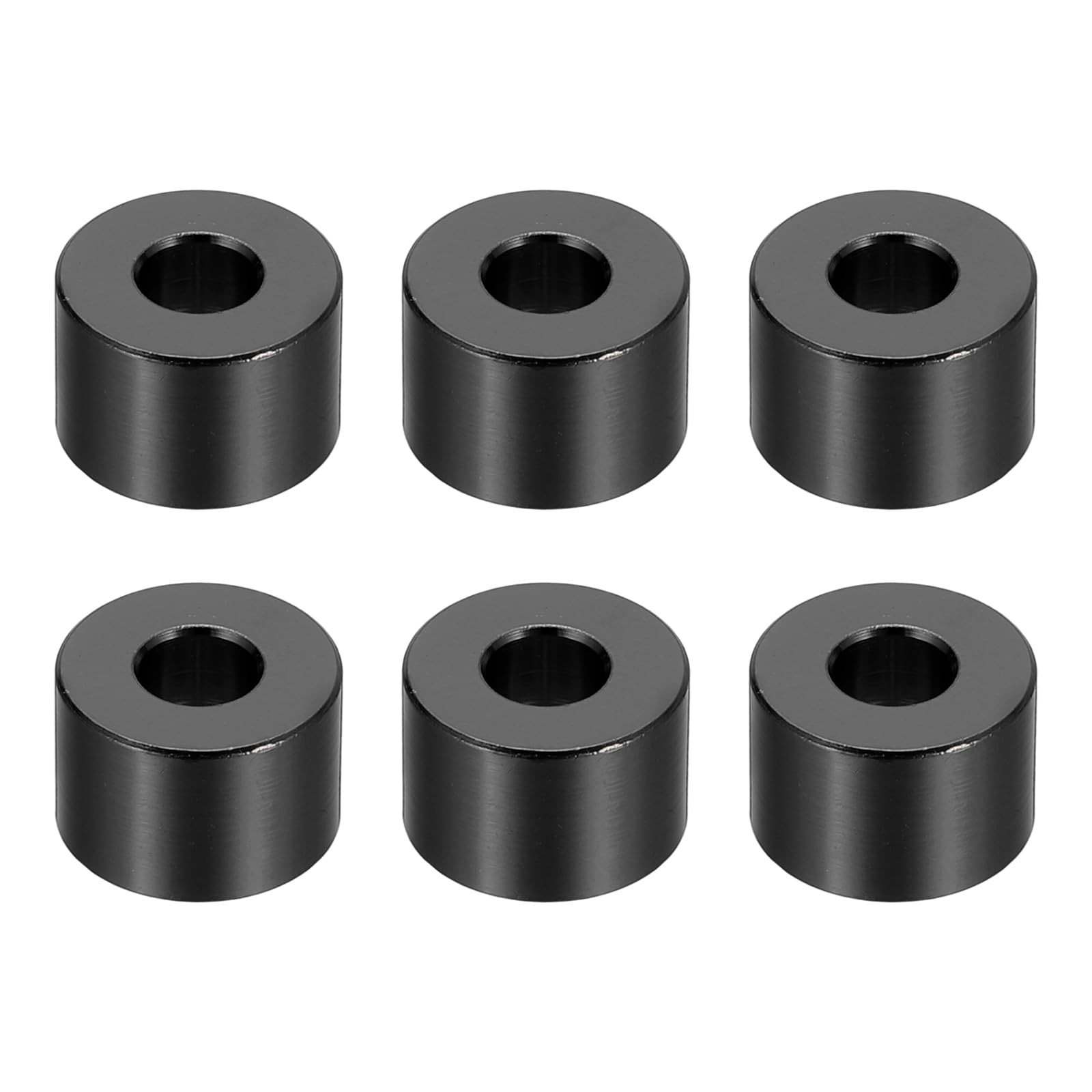 PATIKIL M6 Aluminum Spacers, 6 Pcs Metal 6.2mm ID x 15mm OD x 10mm L, Black