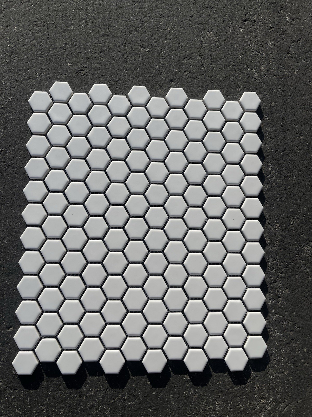 1 White Hexagon Porcelain Mosaic Matte Tile Floor Or Wall New 12×12 Commercial