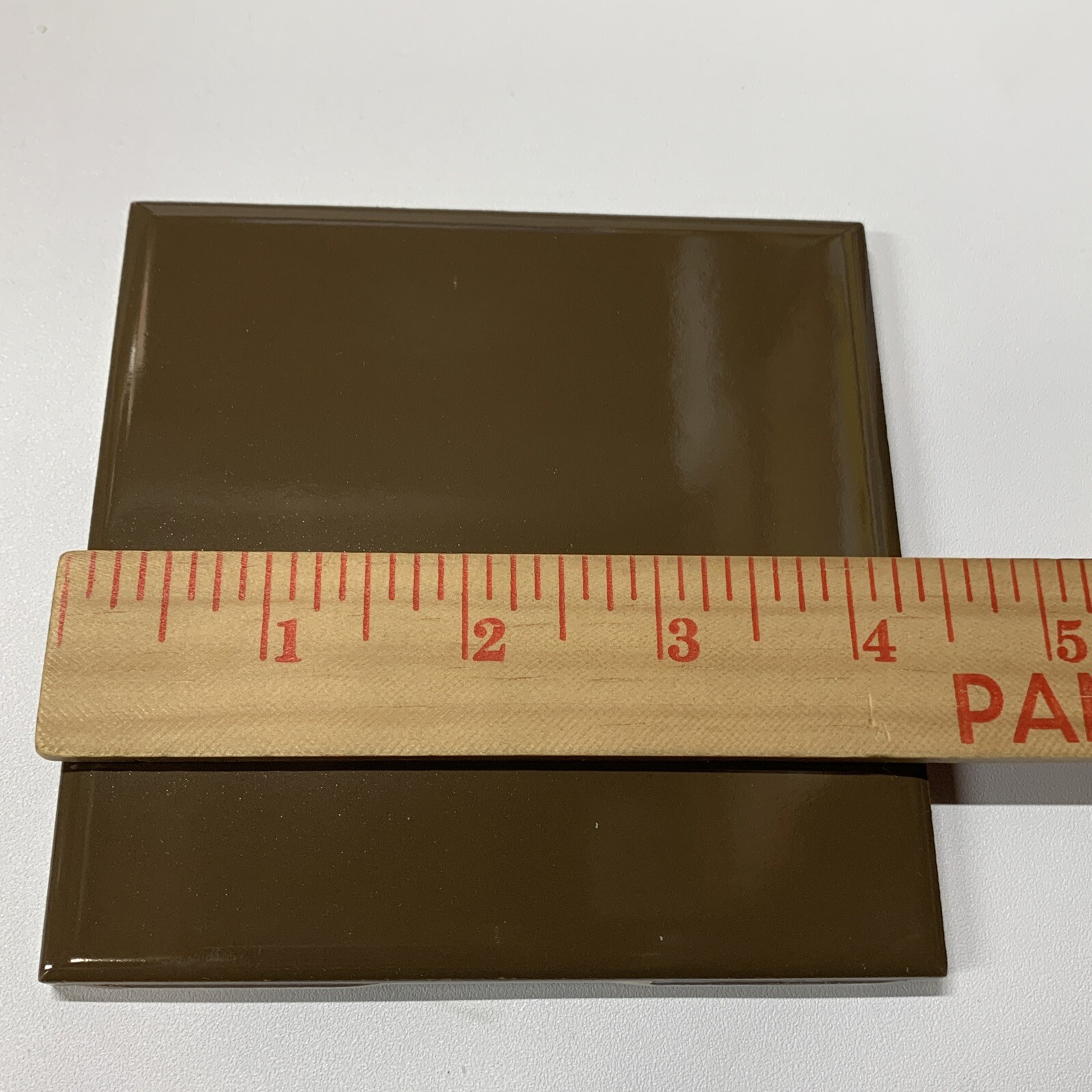 Bark Dark Brown Ceramic FT Tile 4 3/8 Vintage Mid Century Modern 4×4 Chocolate