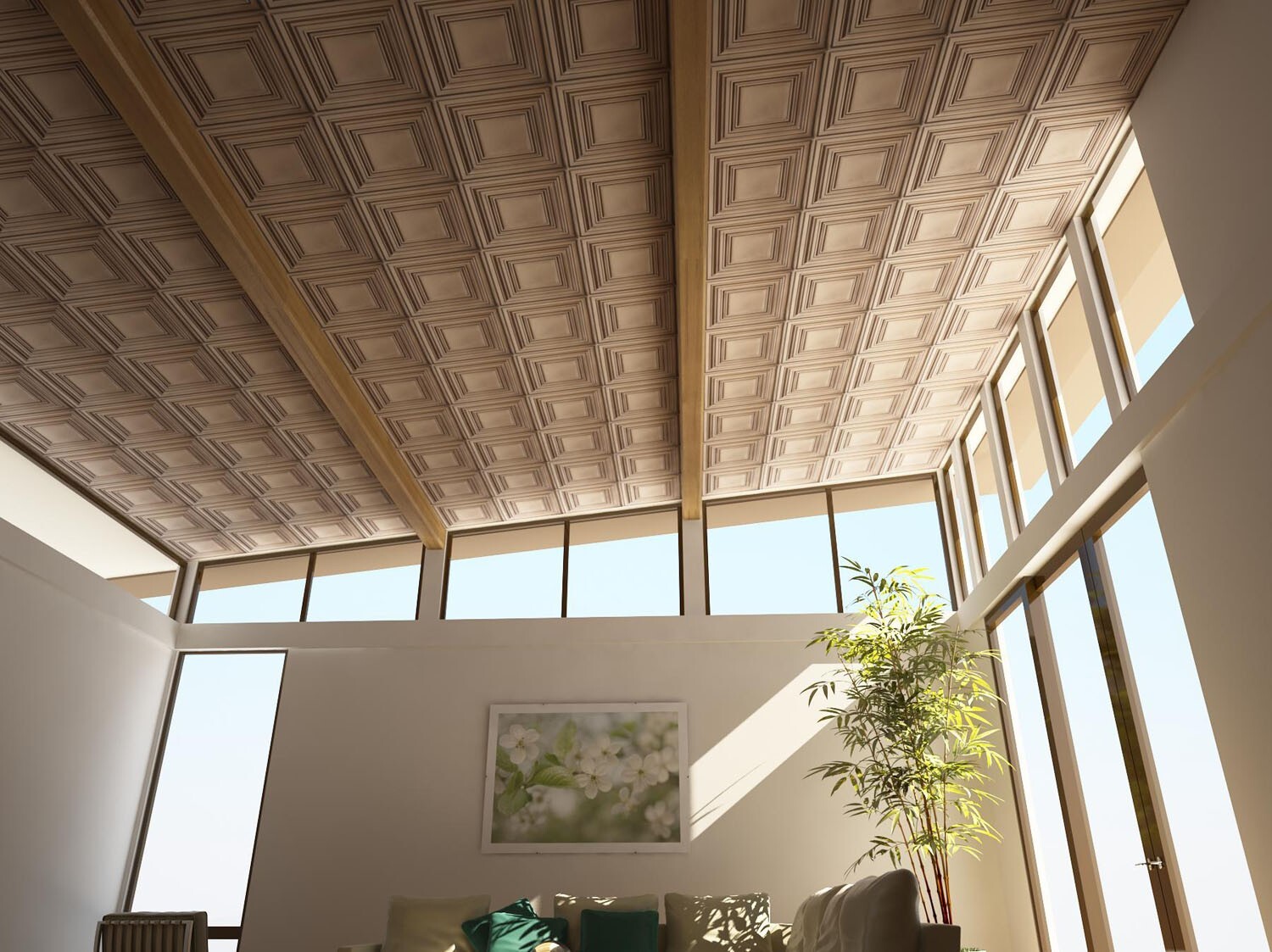Classic style ceiling tile smoked gold groggery decor wall panel PL19 10pcs/lot