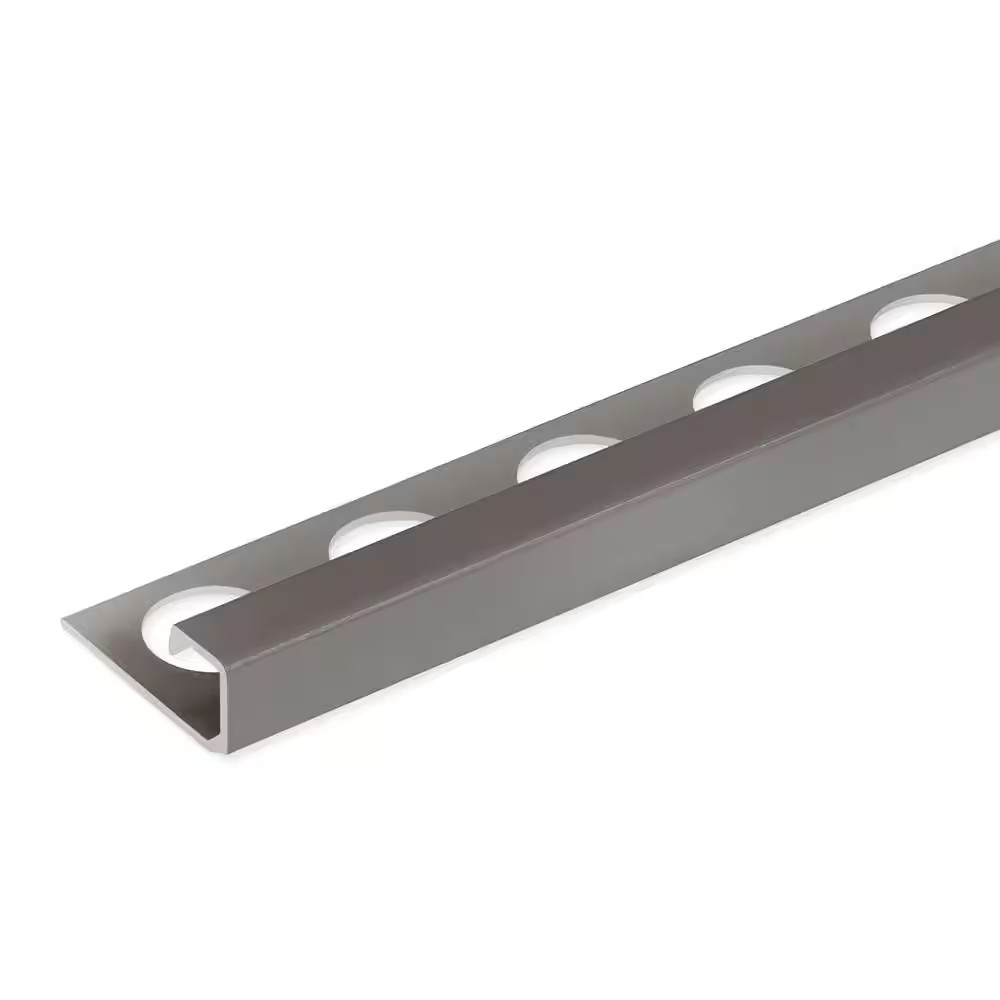 Satin Nickel 1/2 In. X 98-1/2 In. Aluminum Square Tile Edging Trim