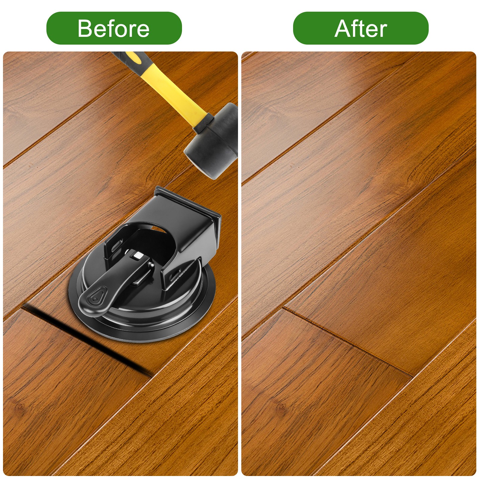 Floor Gap Fixer Tool with Suction Cup for Hardwood-Laminate and Vinyl Flooring