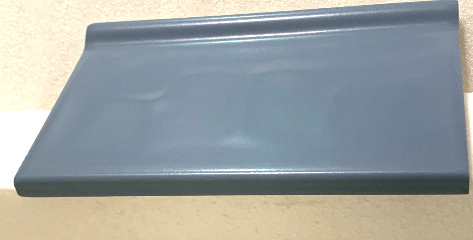 New Vtg Florida Ceramic Vermont Blue #566 Potters Touch Cove Base 4 ” x 6 “