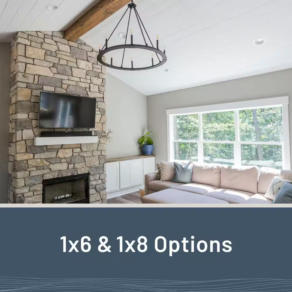 1 In. X 8 In. X 8 Ft. Timeless Primed White Smooth Nickel Gap Shiplap Wood Pine