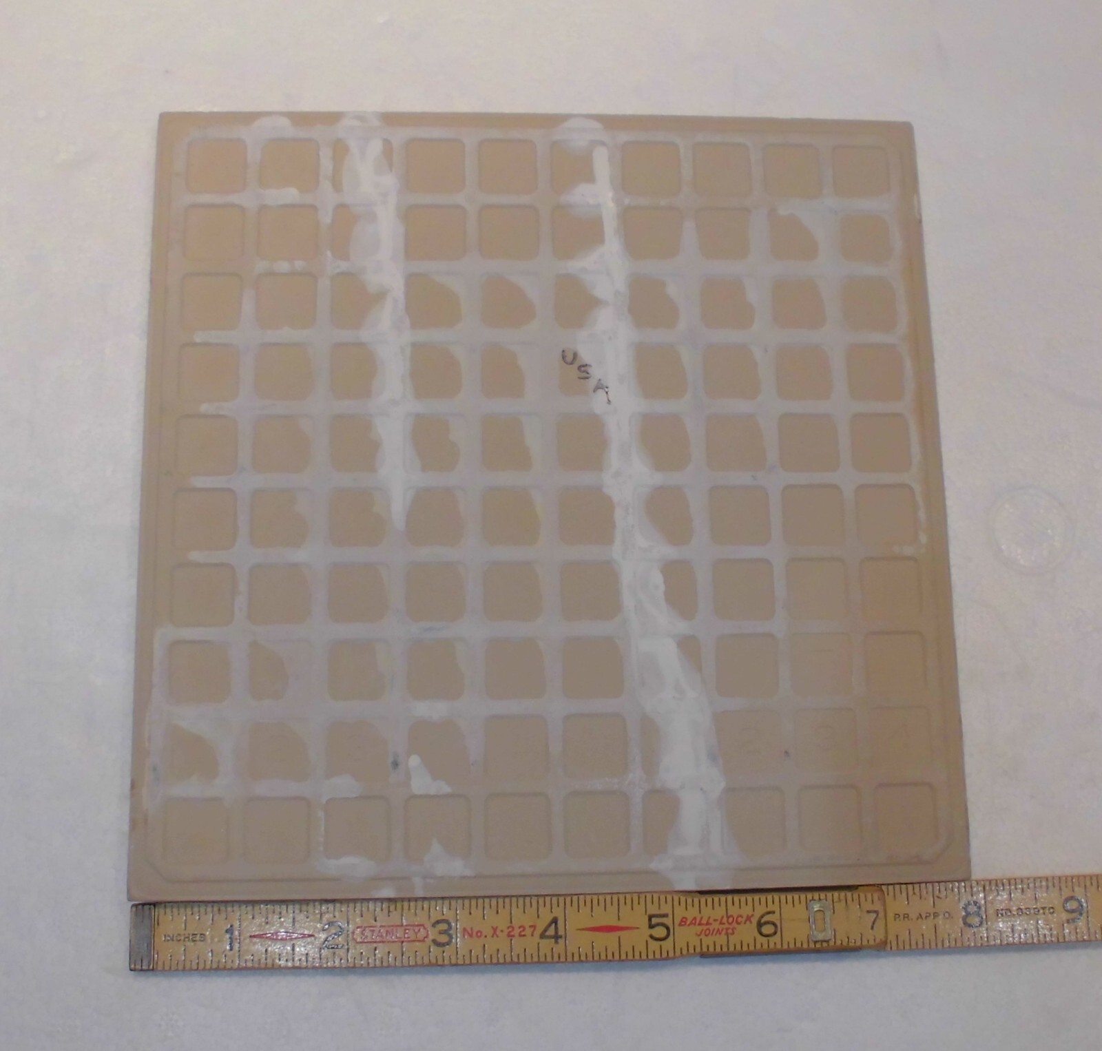 1 pc. Bright White Ceramic Floor Tile: 8″ X 8″ Smooth, Made USA by K.P.T. NEW