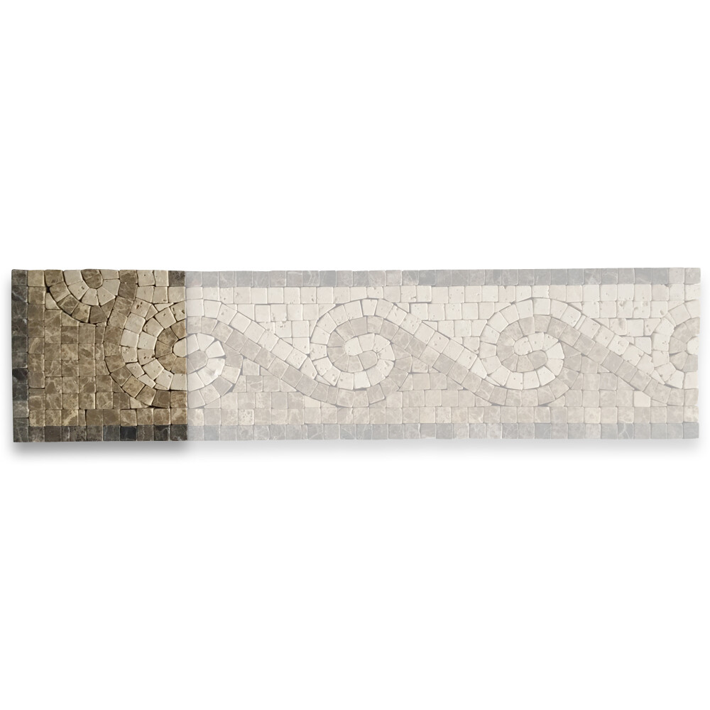 B0009CT Marble Mosaic Border Decorative Accent Tile Surf Emperador 4×4 Tumbled