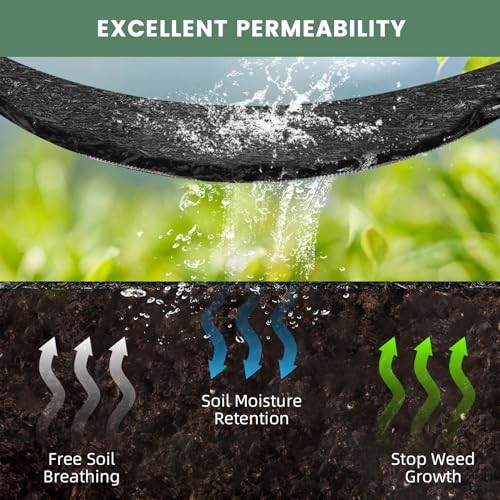 2 Pack Rubber Mulch Roll Mat for Landscaping Recycled Rubber Walkway Black