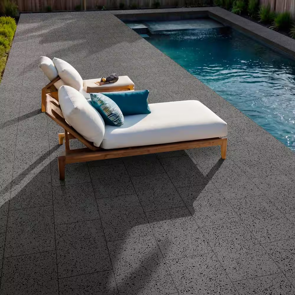 Lava Stone 12 In. X 18 In. X 2 Cm Rough Honed Basalt Floor Tile Paver (1.5 Sq. F