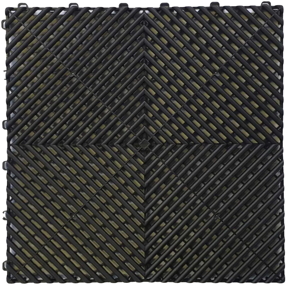 Two Car Garage Set of GTools 400 series Ribbed Floor Tiles Plus Front Edging