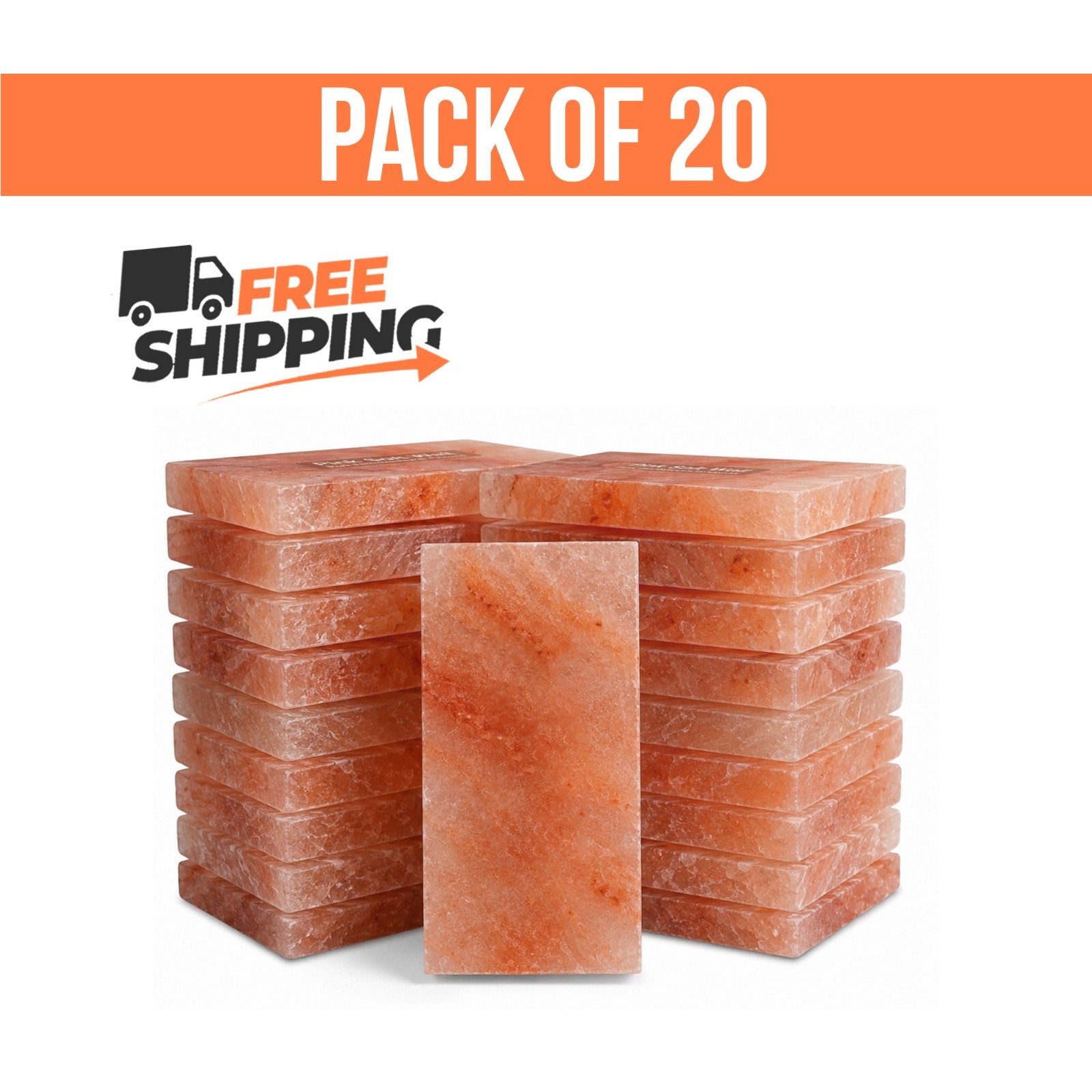 Himalayan Salt Tiles 8x4x1 Pack of 20 Natural Pink Salt Bricks for Wall & Sauna