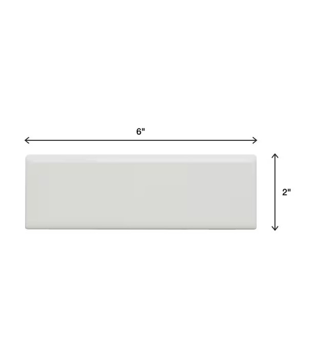 Daltile Restore Bright White 2in x 6in Ceramic Bullnose Trim Tile 2.4sqft 1 case