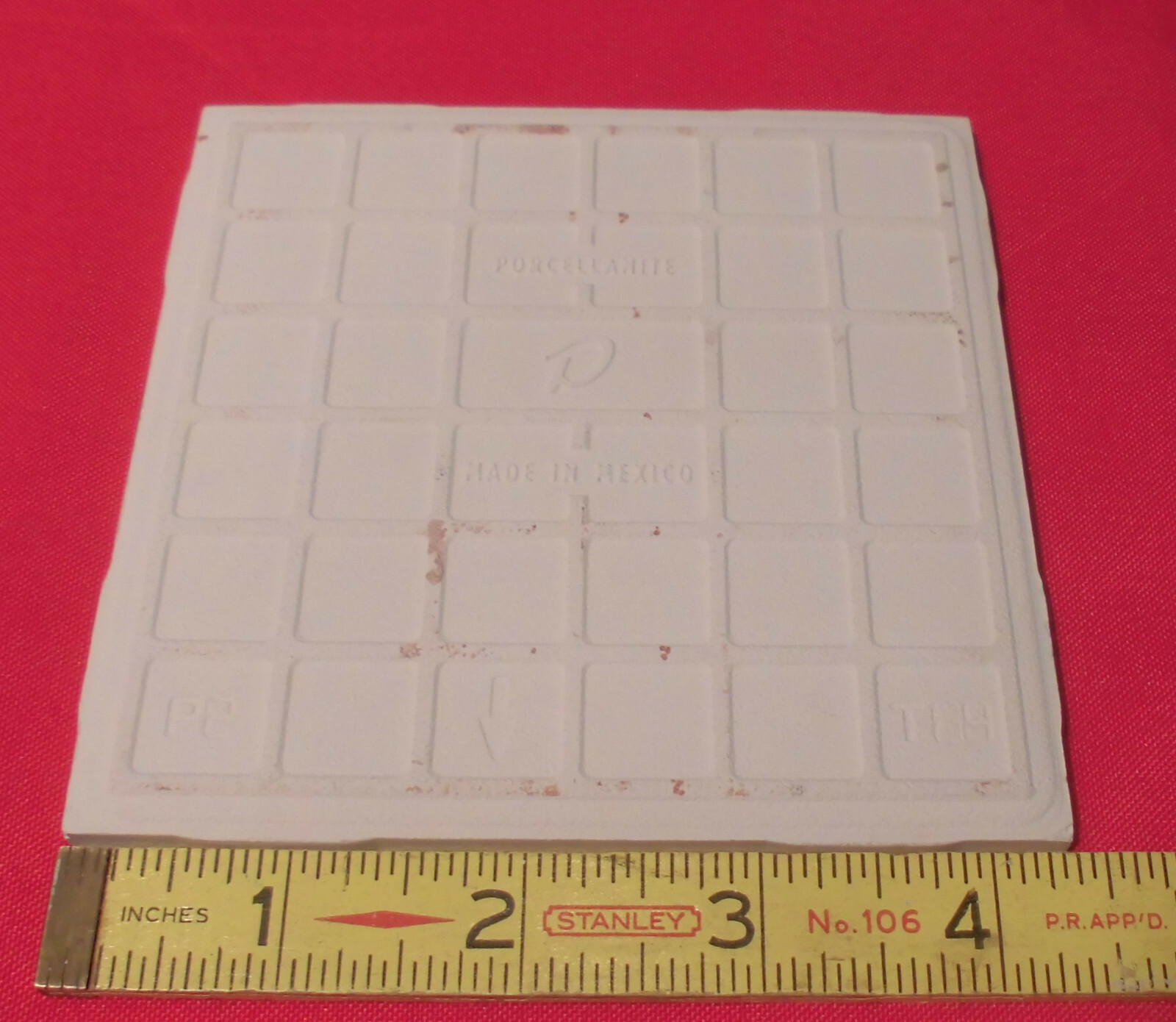 1 pc. 4-3/8″ *Bright Ice White* Softer Matte Ceramic Tiles… Clean New Tiles