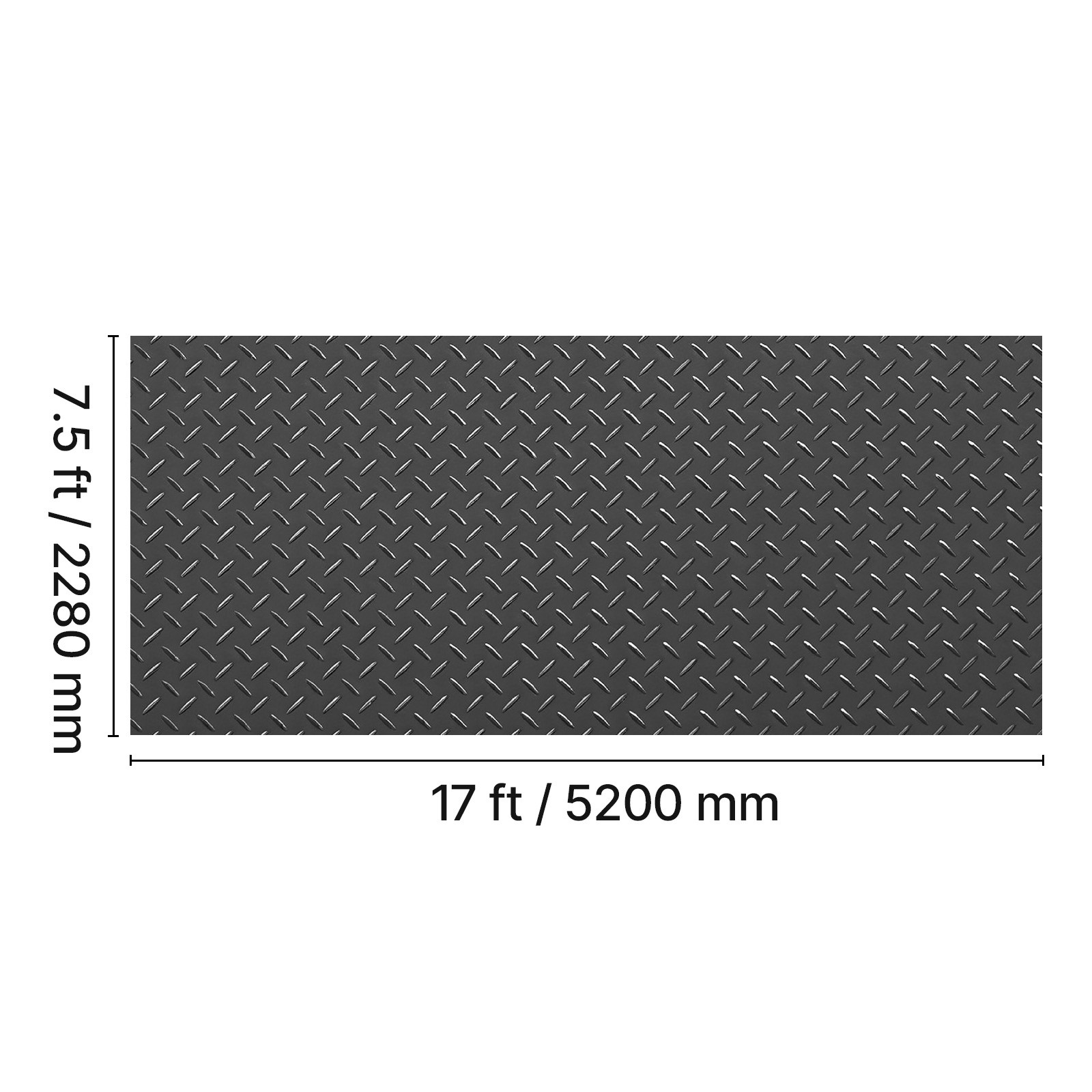 Uimoso Garage Floor Mat 7.5×17 ft PVC Diamond Pattern Non-Slip Easy to Clean