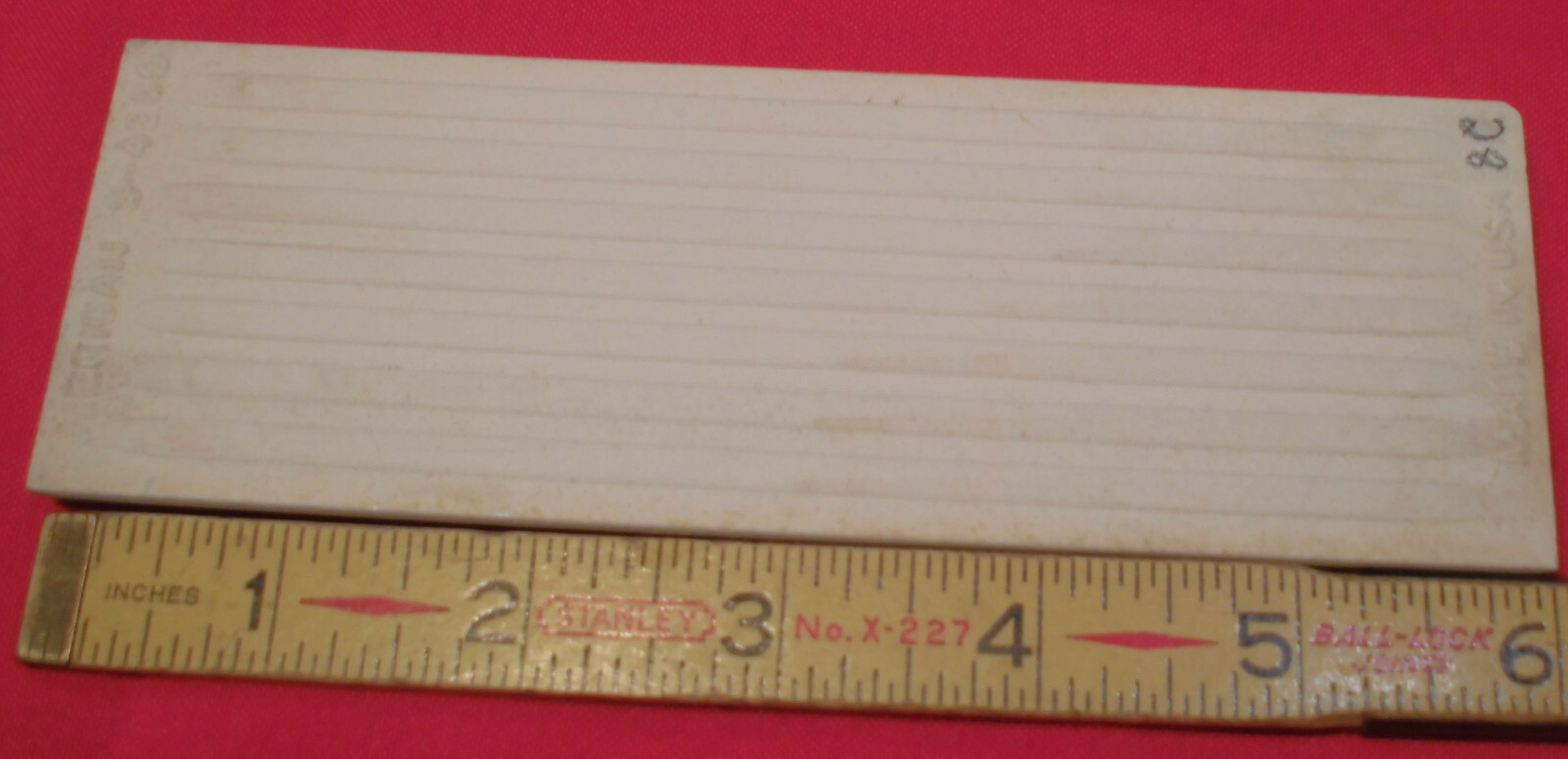 1 pc. Vintage Matt Ceramic Bullnose Tile 2” X 6” Dawn Gray; by American Olean