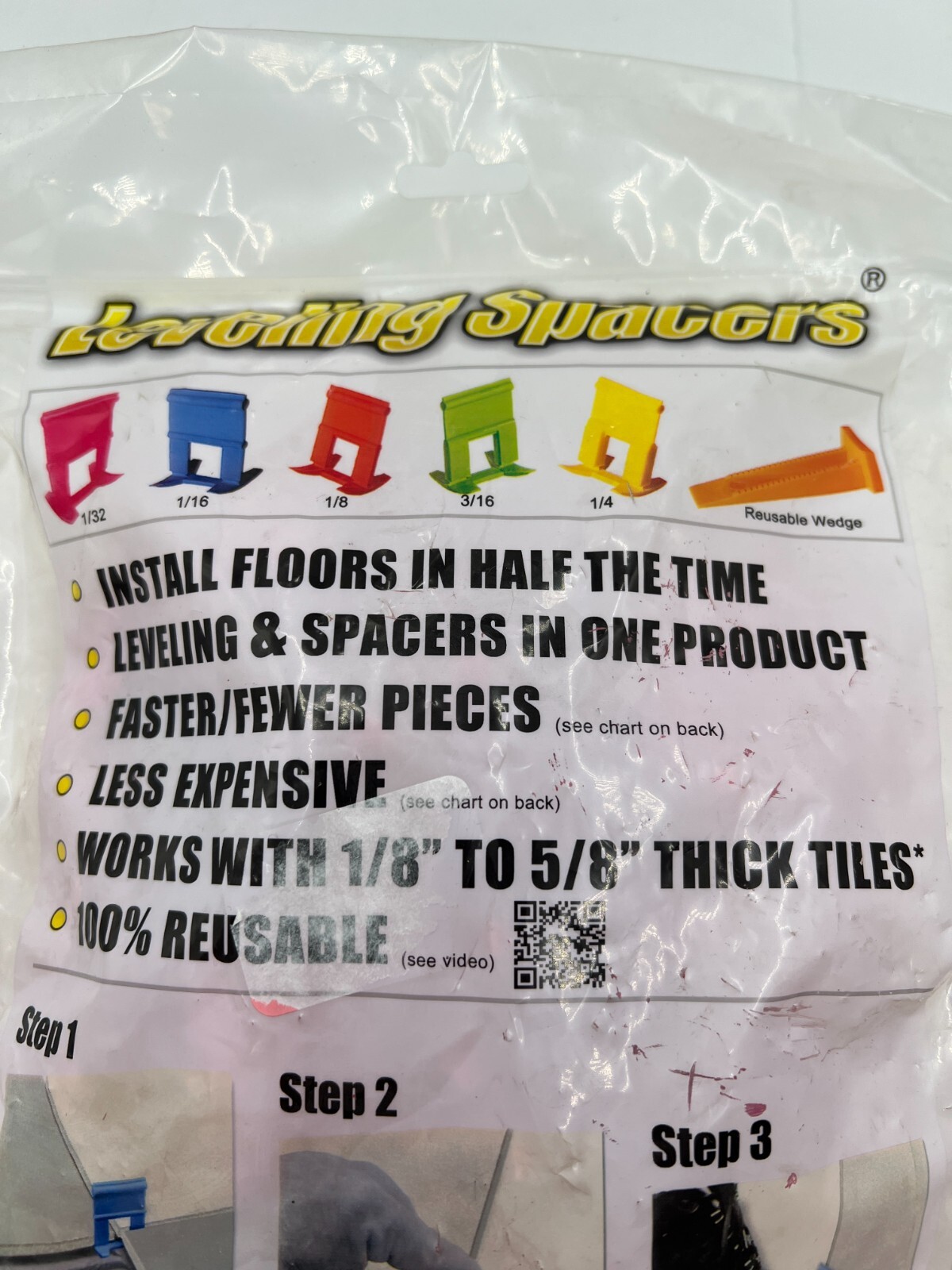 2 Bag Of 50 Acufloor Leveling Spacers 9999-567074 1/32″ Leveler in Pink, Plastic