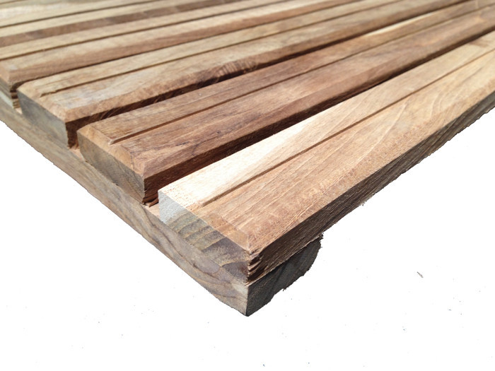 Solid Premium African Teak Wood Mat Unfinished of 16 x 16