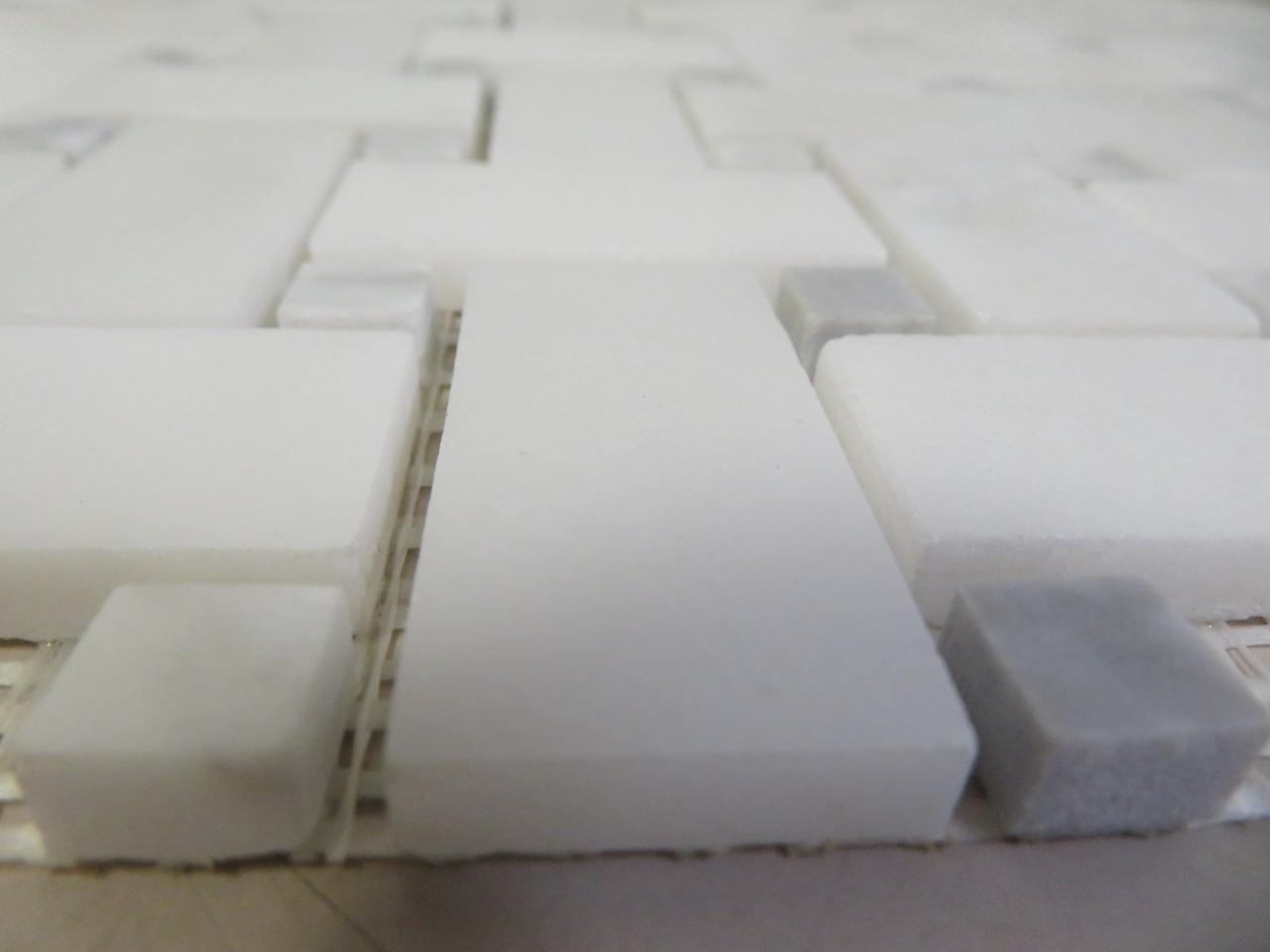 Roca Rockart Basket Weave Marble Polished 12 in Natural Stone Mosaic Tile