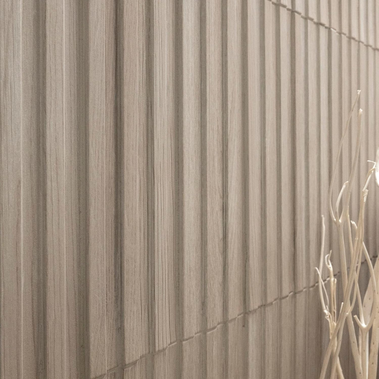 Serata Vibra Dunewood 6 In. X 16 In. Matte Porcelain Slat Fluted Wood Look Wall