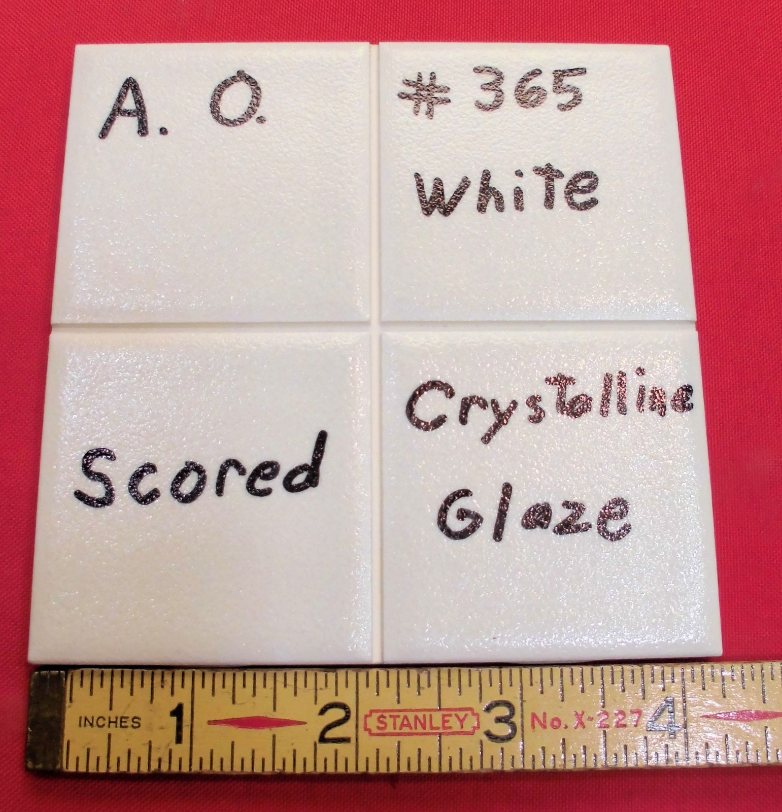 1 pc. *White* Ceramic Tile…Crystalline Glazed by American Olean, Scored 4ths