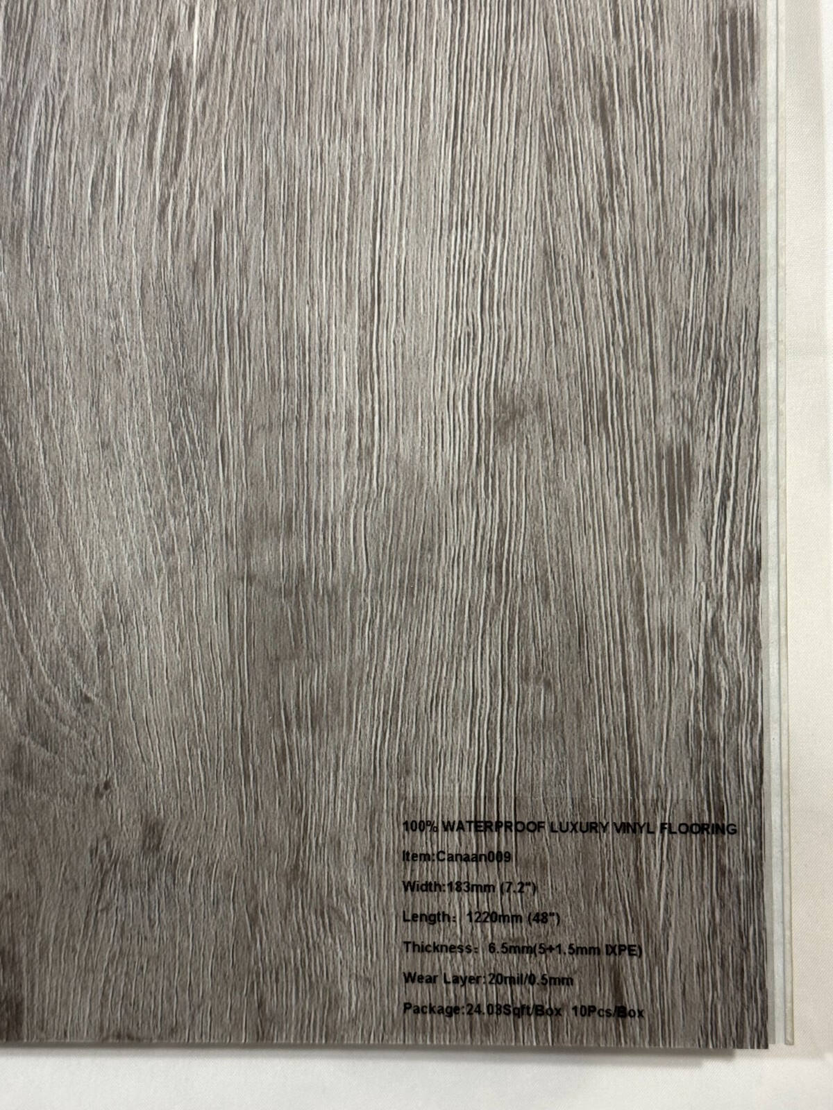 SPC Luxury Vinyl Click Flooring Plank Waterproof w/pad 1.5mm IXPE SAMPLE 009