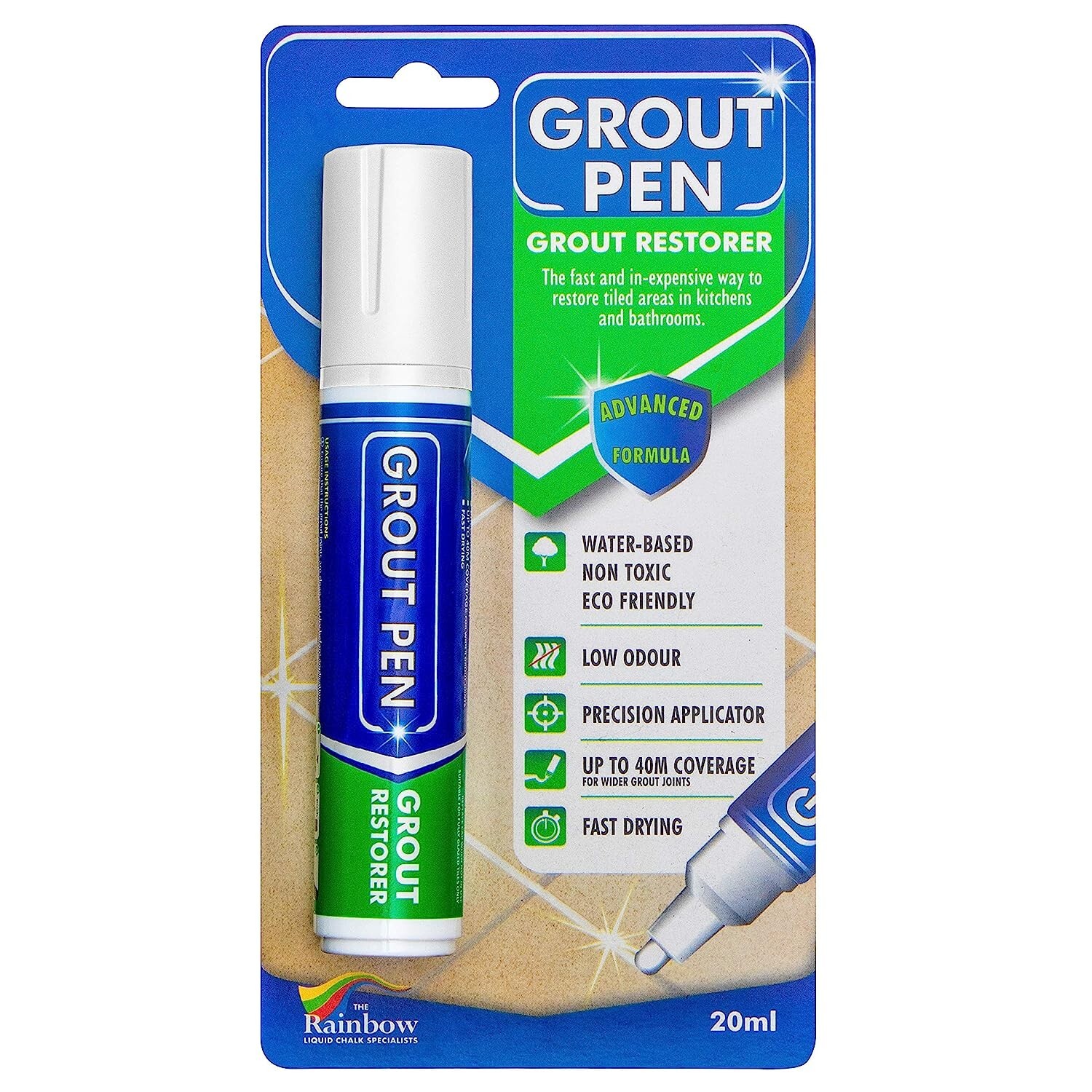 Waterproof Grout Pen – White Tile Paint Marker – Wide Tip – Multi-purpose