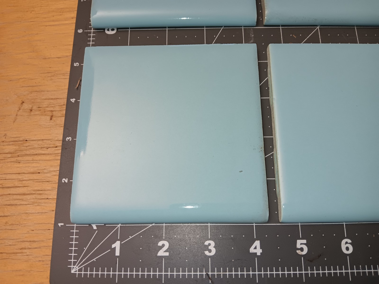 24 pack Vintage Ceramic Tile BLUE BULLNOSE Bathroom Kitchen VINTAGE Tile MCM