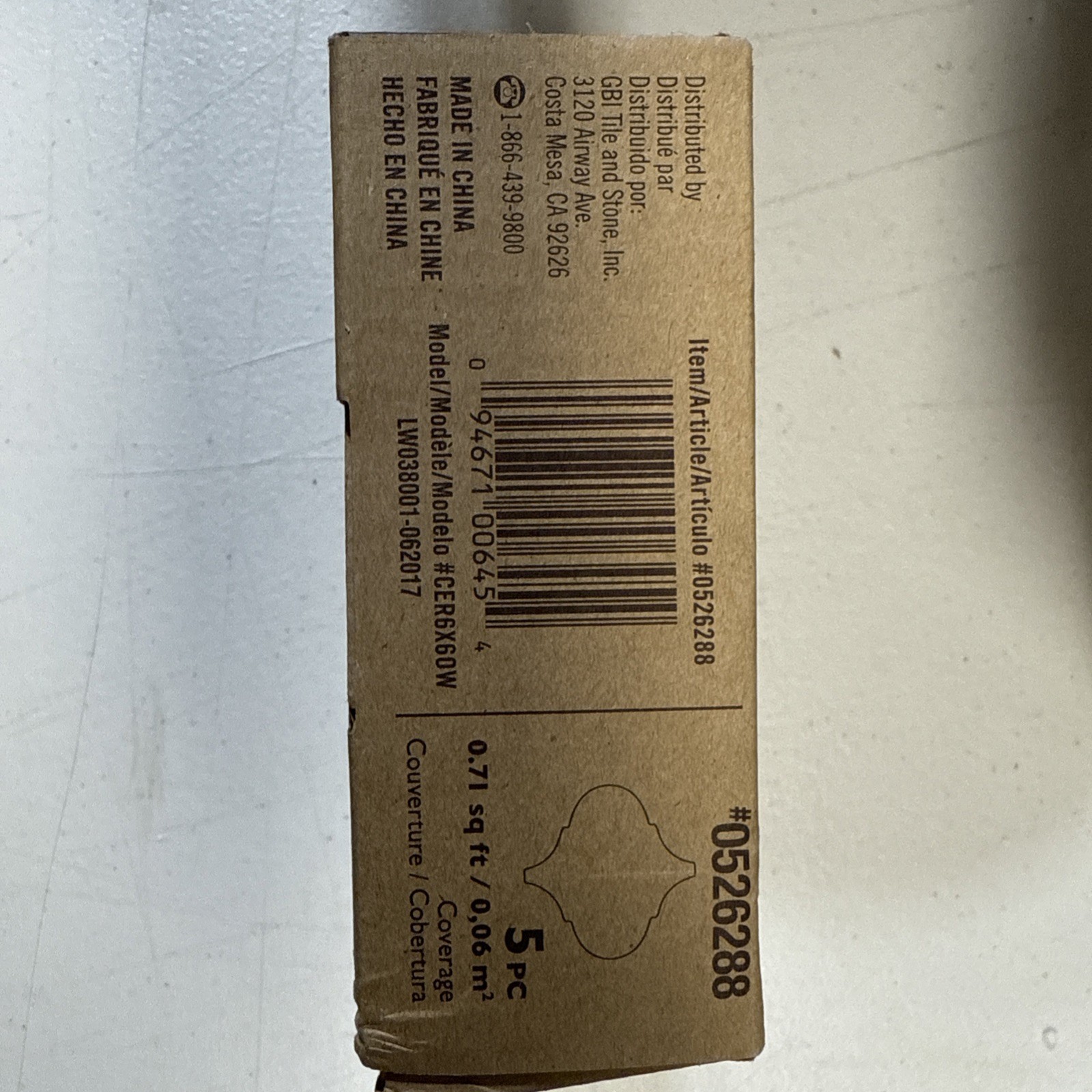 Allen + Roth Ogee Ceramic White Tiles Pieces 0526288. 5 Pack Brand New